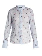 Isabel Marant Uliana Point-collar Floral-embroidered Shirt