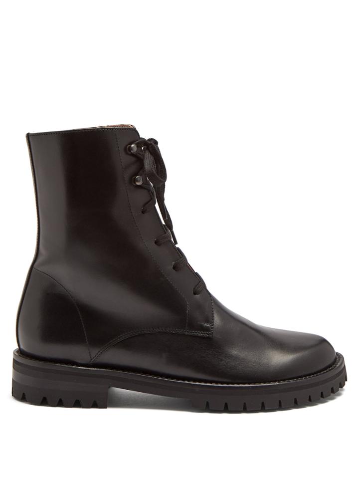 Ann Demeulemeester Round-toe Leather Ankle Boots