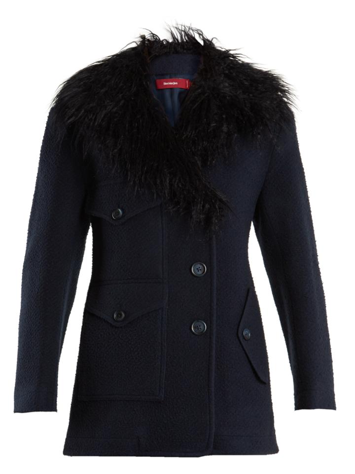 Sies Marjan Ivy Wool-blend Felt Pea Coat