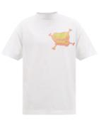 Matchesfashion.com Palm Angels - Melted Skull Print Cotton T Shirt - Mens - White Multi