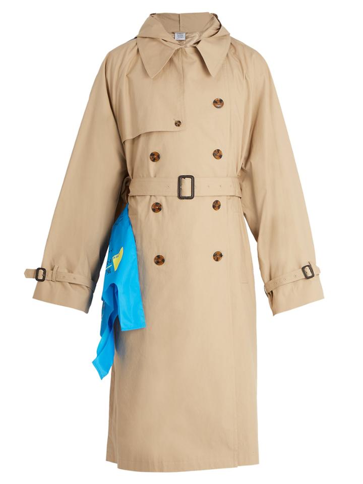 Vetements Double-breasted Hooded Trench Coat