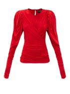 Matchesfashion.com Isabel Marant - Gimli Draped Gathered Jersey Top - Womens - Red