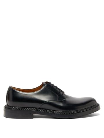 Gucci - Henry Heel-logo Leather Derby Shoes - Mens - Black
