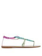 Matchesfashion.com Sophia Webster - Bibi Butterfly Leather Sandals - Womens - Blue Multi