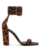 Matchesfashion.com Saint Laurent - Loulou Buckled Leopard Print Sandals - Womens - Leopard