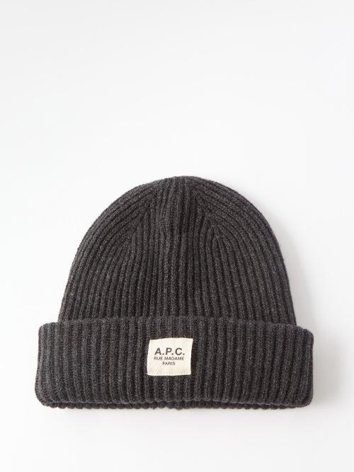 A.p.c. - James Ribbed-knit Wool-blend Beanie - Mens - Dark Grey