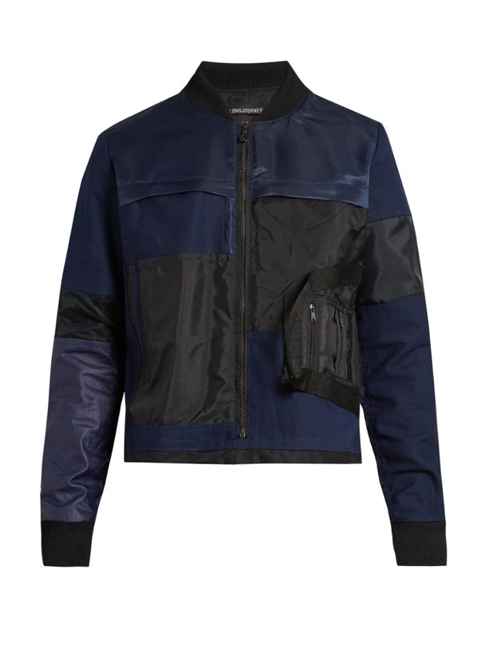 Longjourney Patchwork Cotton Bomber Jacket