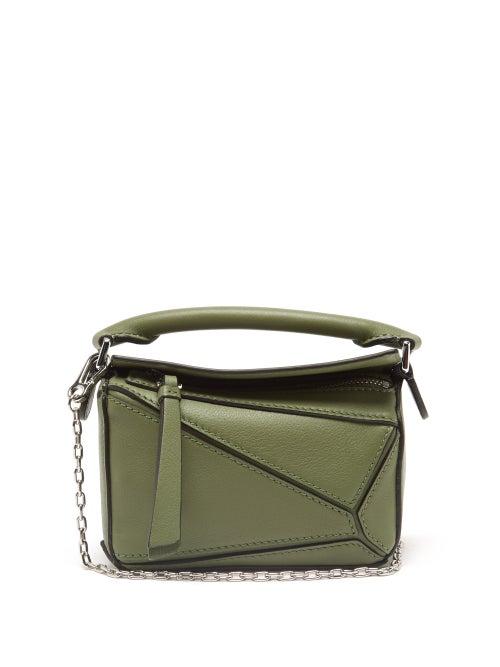 Matchesfashion.com Loewe Paula's Ibiza - Puzzle Mini Leather Cross-body Bag - Womens - Green