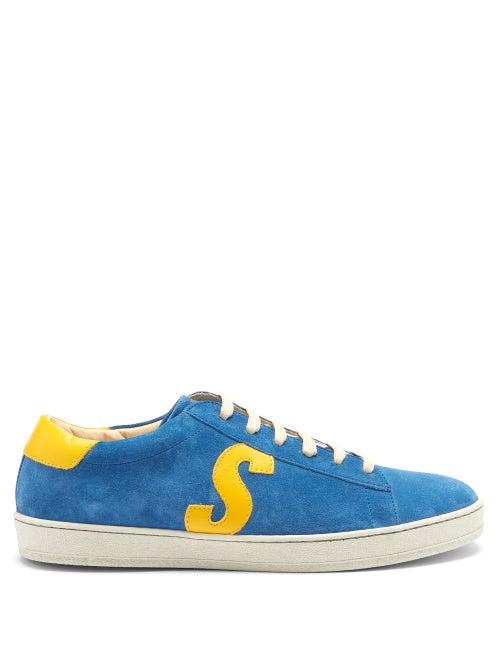 Matchesfashion.com Paul Smith - Hassler Logo-appliqu Suede Trainers - Mens - Blue