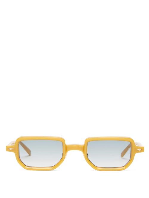 Matchesfashion.com Jacques Marie Mage - Astaire Square Acetate Sunglasses - Mens - Yellow