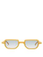 Matchesfashion.com Jacques Marie Mage - Astaire Square Acetate Sunglasses - Mens - Yellow
