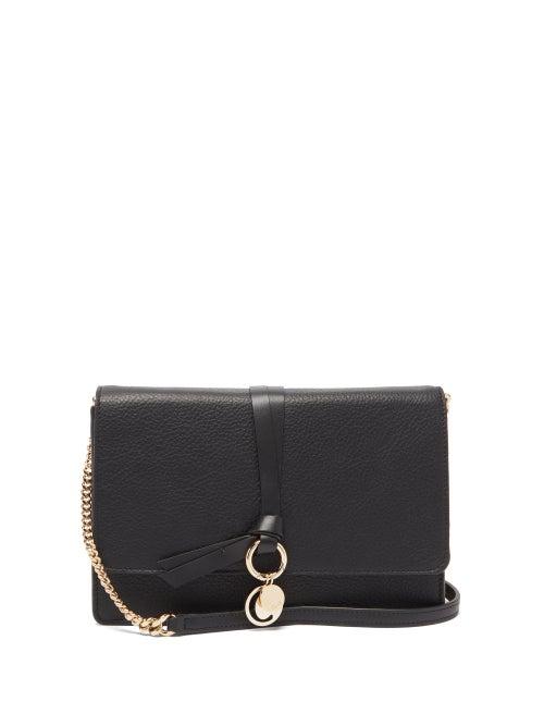 Chlo - Alphabet Grained-leather Cross-body Bag - Womens - Black