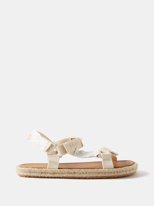Maison Margiela - Velcro-strap Canvas Espadrille Sandals - Mens - Beige