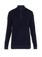 Iris Von Arnim Kolumbus Half-zip Stonewashed Cashmere Sweater