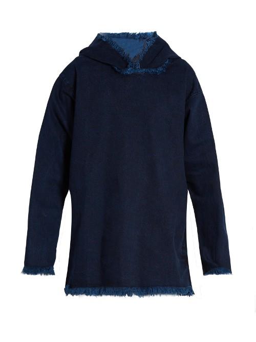 Marques'almeida Hooded Frayed-edge Denim Top