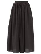 Matchesfashion.com Matteau - Gathered Cotton Maxi Skirt - Womens - Black