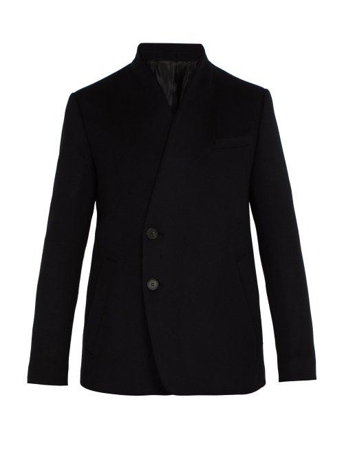 Matchesfashion.com Wooyoungmi - Collarless Wool Blend Blazer - Mens - Black