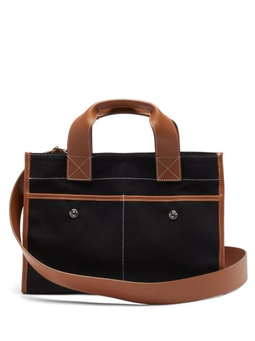 Matchesfashion.com Rue De Verneuil - Reporter M Leather-trim Gabardine Tote Bag - Womens - Black Multi