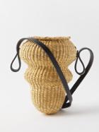 Ins Bressand - Mini Wave Leather-trimmed Raffia Shoulder Bag - Womens - Beige Multi