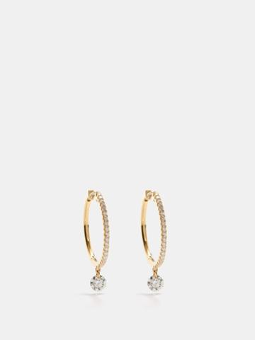 Raphaele Canot - Set Free Medium Diamond & 18kt Gold Hoop Earrings - Womens - Gold Multi