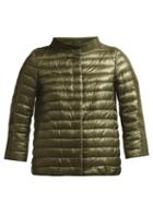 Matchesfashion.com Herno - Quilted Down Filled Boat Neck Jacket - Womens - Green