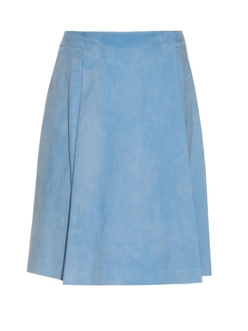 Adam Lippes Lamb Suede Midi Skirt