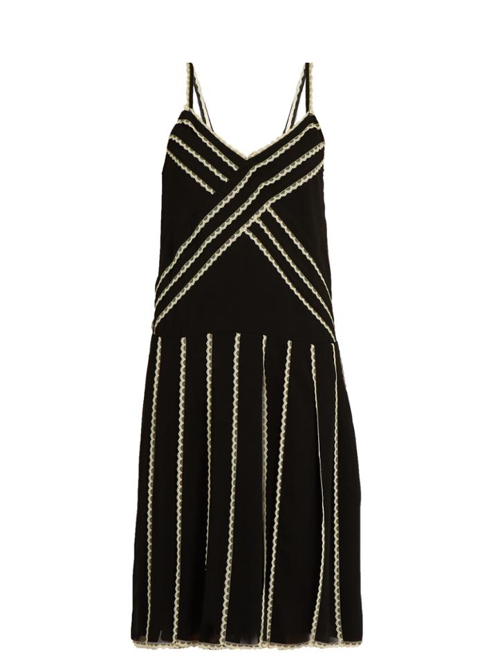 Redvalentino Lace-trimmed Georgette Dress