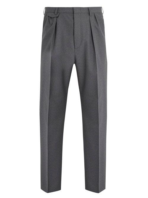 Matchesfashion.com Gucci - Pleated Detail Wool Trousers - Mens - Grey