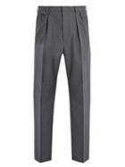Matchesfashion.com Gucci - Pleated Detail Wool Trousers - Mens - Grey