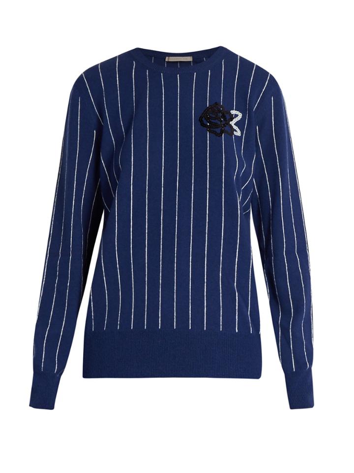 Christopher Kane Sequin-embellished Striped Sweater