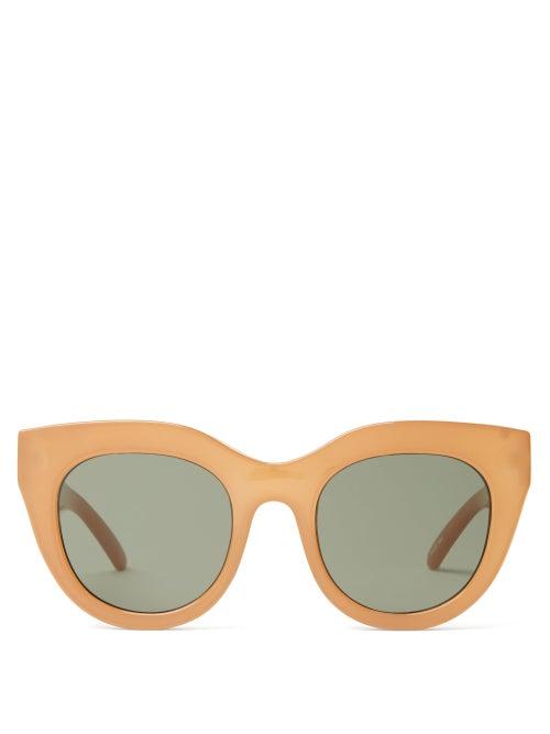 Matchesfashion.com Le Specs - Air Heart Oversized Cat-eye Sunglasses - Womens - Camel