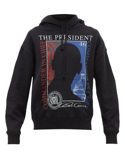 Matchesfashion.com Vetements - President Print Hooded Sweatshirt - Womens - Black