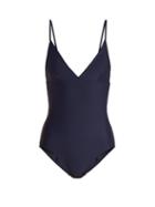 Matchesfashion.com Matteau - The Plunge Swimsuit - Womens - Navy