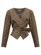Matchesfashion.com Batsheva - Strawberry Print Cotton Wrap Jacket - Womens - Multi