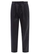 E. Tautz - Pleated Cotton Trousers - Mens - Navy