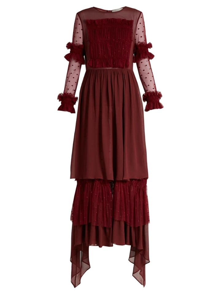 Preen Line Cecilie Ruffle-trimmed Crepe Maxi Dress
