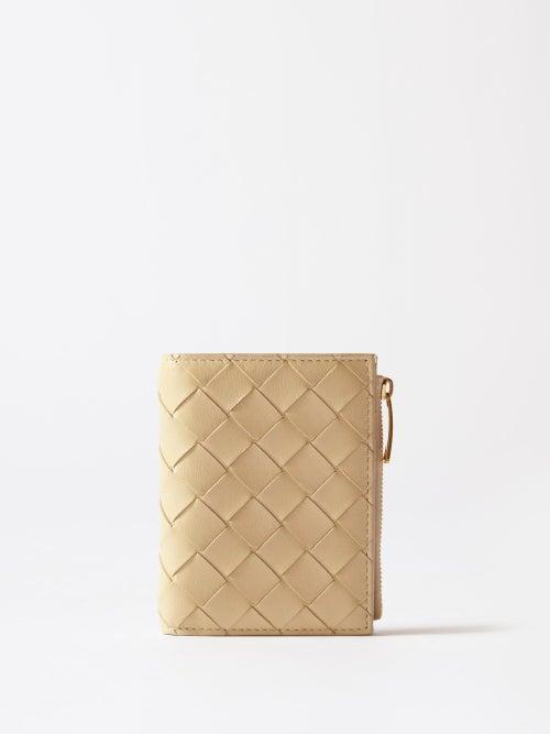 Bottega Veneta - Intrecciato Leather Zip-around Wallet - Womens - Beige