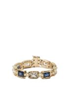 Bleue Burnham - Sapphire & Recycled 9kt Gold Bracelet - Mens - White Gold