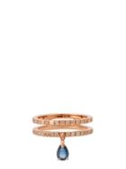 Matchesfashion.com Diane Kordas - Double Band 18kt Gold, Diamond & Sapphire Ring - Womens - Blue