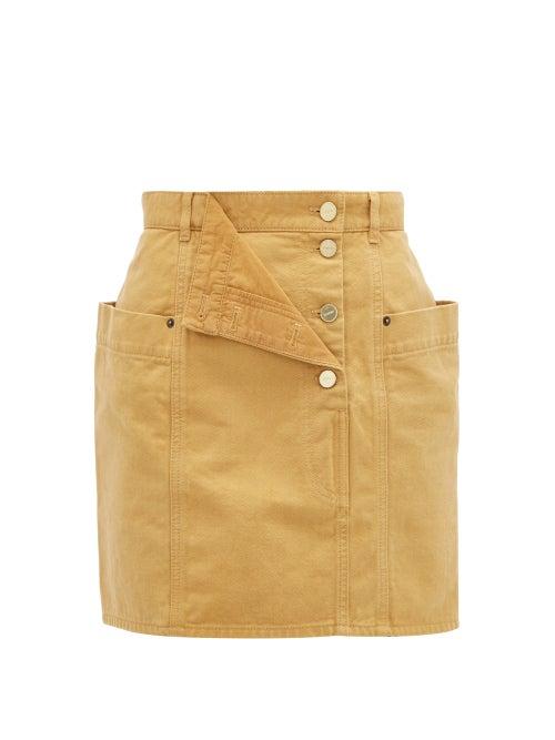Matchesfashion.com Jacquemus - Nimes Fold Front Denim Miniskirt - Womens - Beige