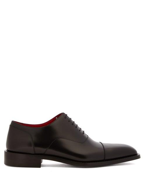 Matchesfashion.com Balenciaga - Contrast-lining Leather Oxford Shoes - Mens - Black Red