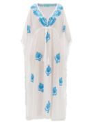 Matchesfashion.com Melissa Odabash - Safiah Drawstring Embroidered Voile Kaftan Dress - Womens - White Multi