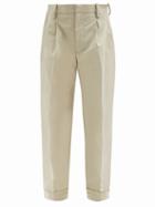 Matchesfashion.com Jacquemus - Novi Pleated Cotton-twill Relaxed-leg Trousers - Mens - Green