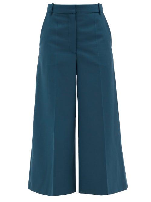 Matchesfashion.com Joseph - Travis Twill Cropped Wide-leg Trousers - Womens - Green
