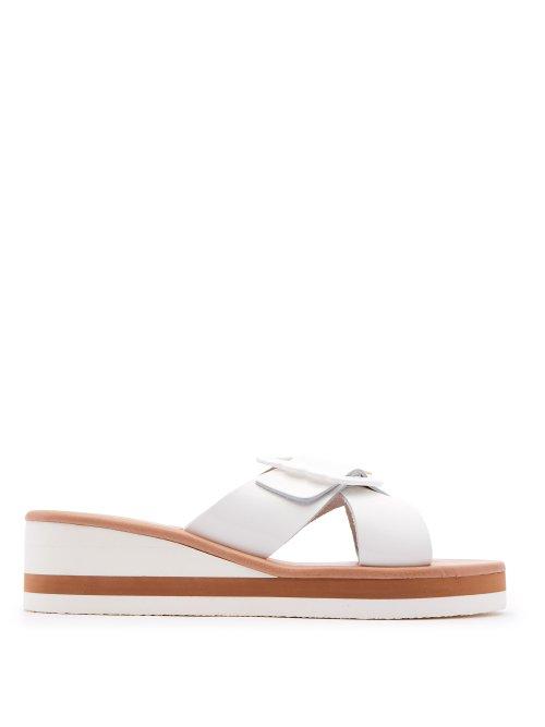 Matchesfashion.com Ancient Greek Sandals - Thais Rainbow Leather Wedge Sandals - Womens - White