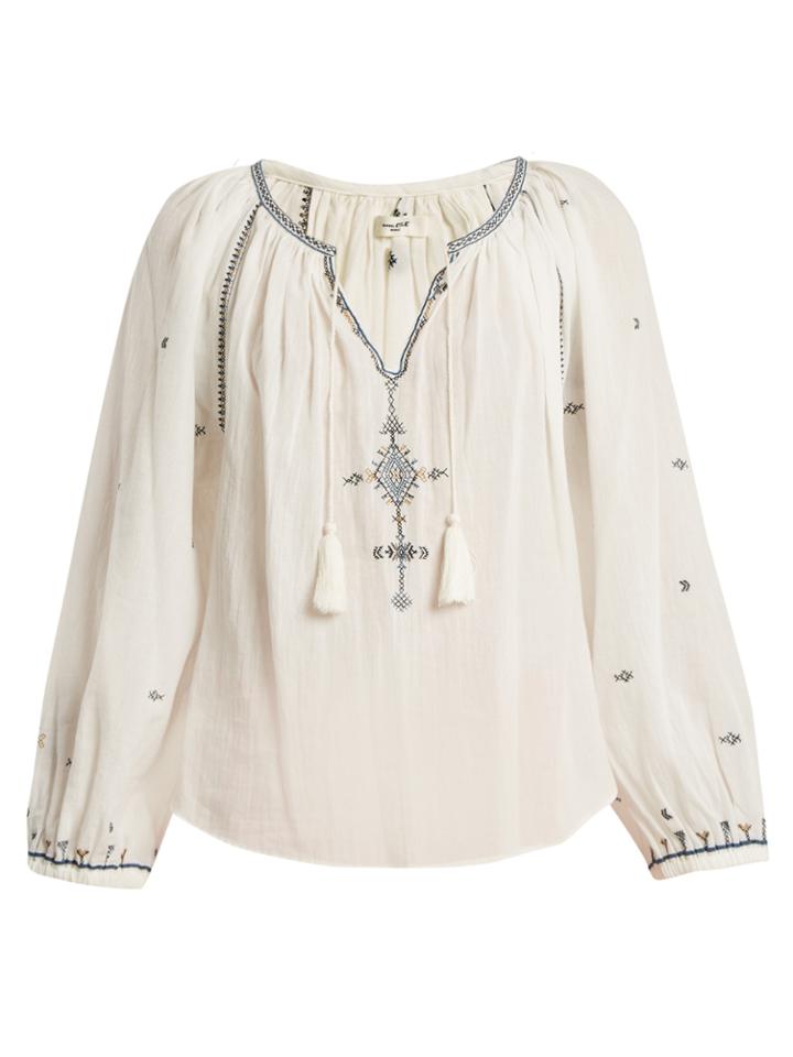 Isabel Marant Étoile Melina Tassel-embellished Cotton Top
