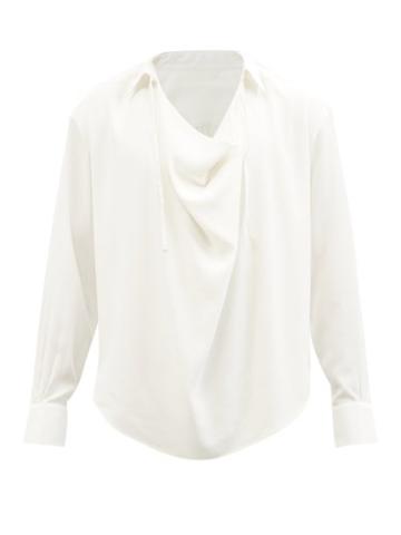 Bourrienne Paris X - Cabane Silk Cowl-neck Shirt - Mens - White
