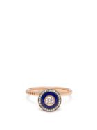Matchesfashion.com Selim Mouzannar - Mina 18kt Rose Gold, Diamond & Enamel Ring - Womens - Blue