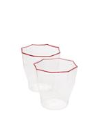 Matchesfashion.com Campbell-rey - Set Of 2 Rosanna Murano Stripe Glasses - Red