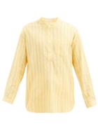 Matchesfashion.com Smr Days - Striped Cotton Tunic Shirt - Mens - Yellow